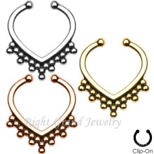 Brass Tribal Septum Jewelry Clip On Fake Piercing Septum